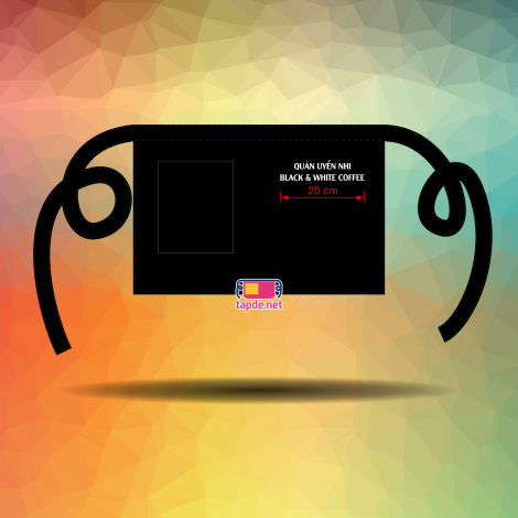 May tạp dề ngắn Quán Uyển Nhi Black & White Coffee