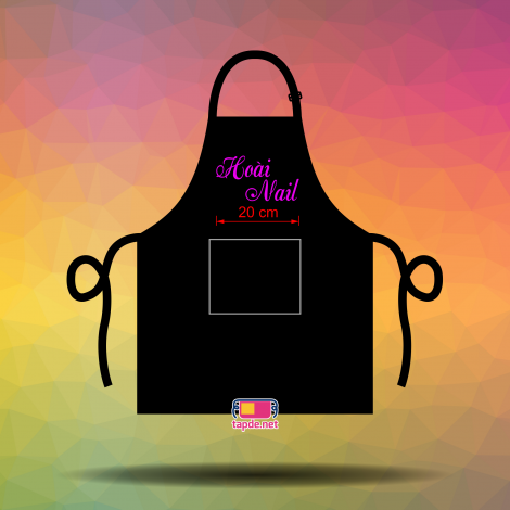 Tạp dề dài màu đen Hoài Nail