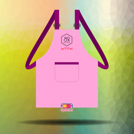 In tạp dề dài màu hồng 89 NAIL STUDIO