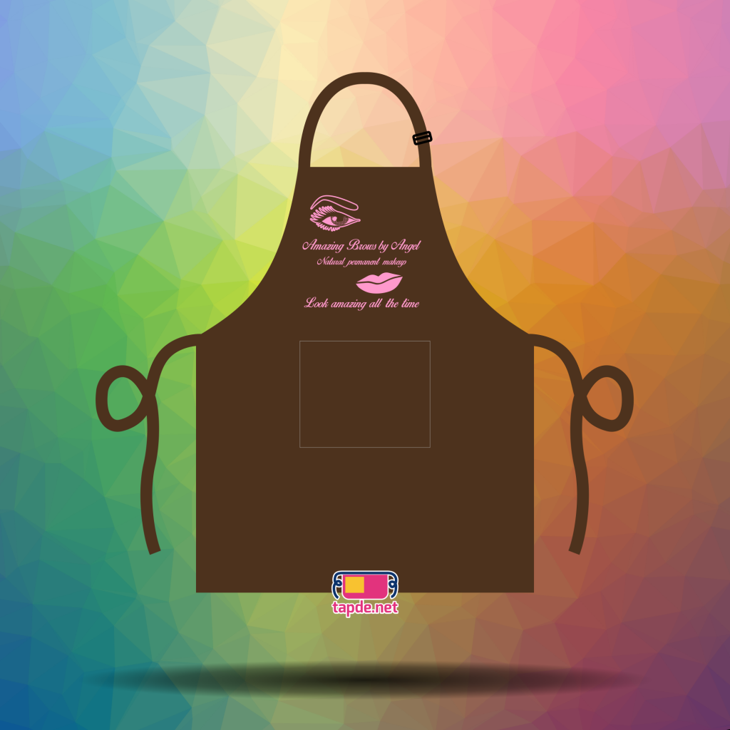 In tạp dề đeo cổ màu nâu Salon Amazing Brown