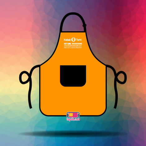 May đồng phục tạp dề màu cam cho nhân viên quán Kebab Torki tại Đà Nẵng