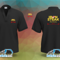 In áo thun đồng phục cổ tàu đen cho quán ăn Iron Steak tại Quận 10