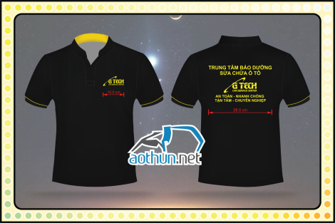 In áo thun đồng phục cổ tàu nhanh và đẹp cho Trung Tâm Bảo Dưỡng Sửa Chữa Ôtô G-Tech