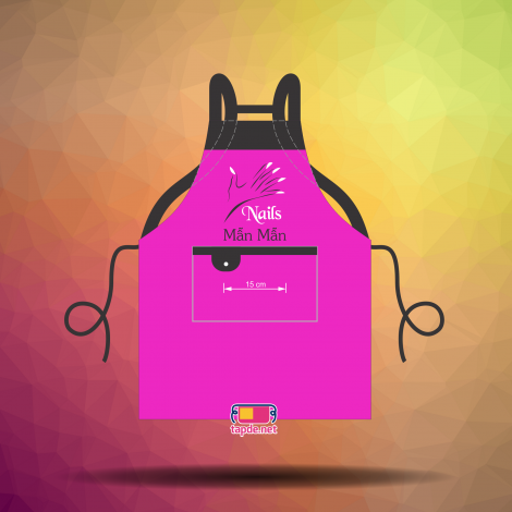 In đồng phục tạp dề đeo vai nhanh và đẹp cho cửa tiệm Nail Mẫn Mẫn tại Quận 8