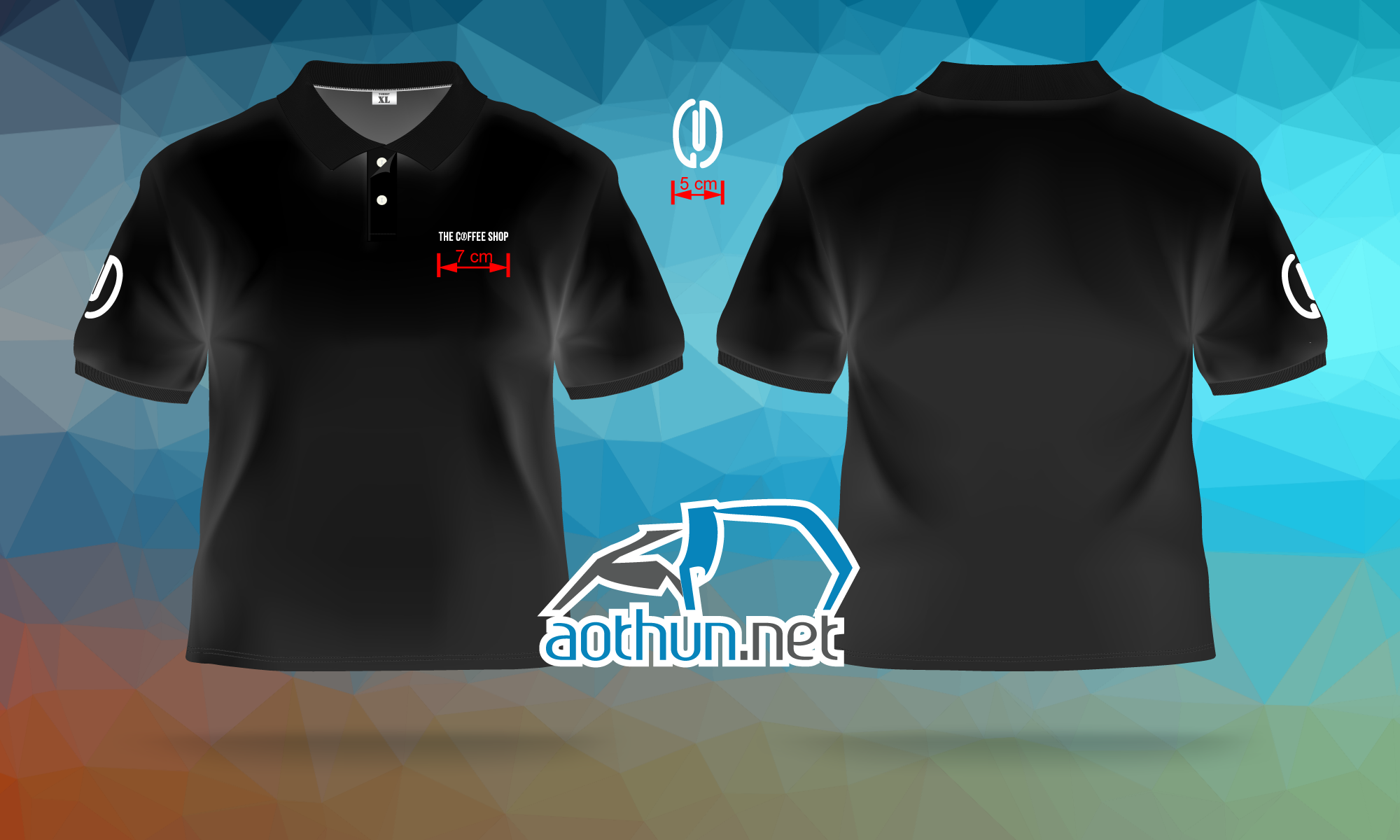 May áo thun đồng phục thêu logo cho Quán Coffee Shop | aothun.net