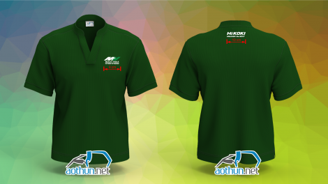 May đồng phục áo thun cổ tàu mẫu đẹp chất lượng cho Công Ty Multi Volt Hikoki