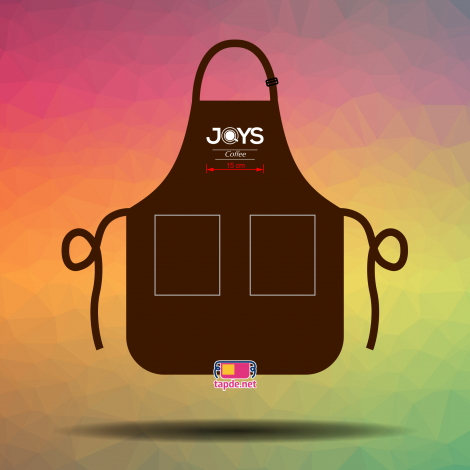 May tạp dề đồng phục thêu logo đẹp và nhanh cho Quán Joys Coffee tại Hà Nội
