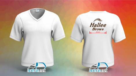 Áo thun đồng phục cổ tim nhân viên Thẩm Mỹ Viện Hallee Brows