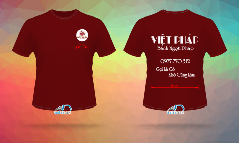 Áo thun đồng phục cổ tròn Tiệm Bánh Ngọt Việt Pháp tại Lào Cai