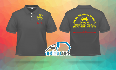 Áo thun đồng phục nhân viên cửa hàng sửa xe Quang Vũ tại Quận Tân Phú