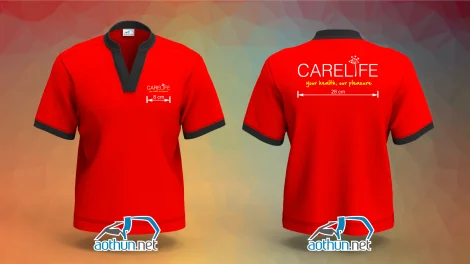 Đồng phục áo thun cổ tàu nhà thuốc Carelife Đông Trùng Hạ Thảo tại Quận 6