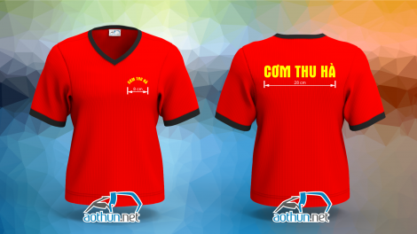 Đồng phục áo thun cổ tim Quán Cơm Thu Hà