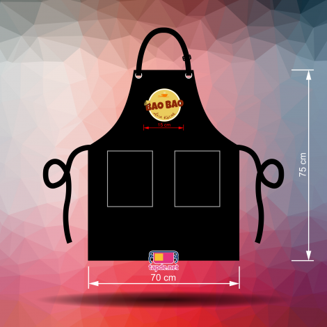 Tạp dề đeo cổ nhân viên Nhà Hàng Món Ăn Châu Á BaoBao Asia Küche tại Đức