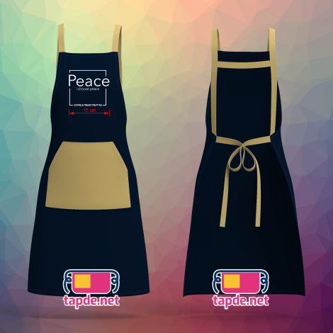 In tạp dề đồng phục quán Peace Coffee