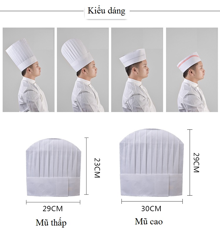 may mũ đầu bếp, nón bếp trưởng chuyên nghiệp, giá rẻ, chất lượng tốt - 1
